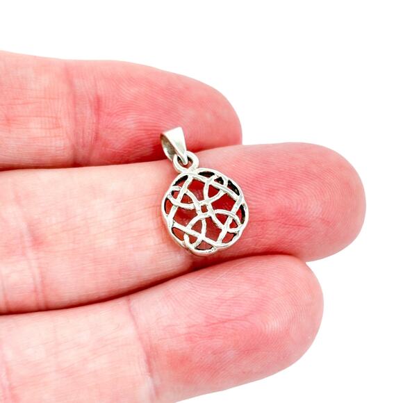Vintage Jewelry - Vintage Sterling Silver 925 Openwork Celtic Knot Pendant